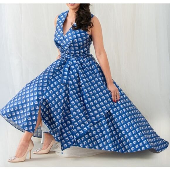 Sachin + Babi Bow Front Plunge Dress Sz. 8 - Picture 1 of 10